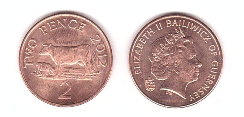 Гернси - 10 шт х 2 Pence 2012 - aUNC / UNC